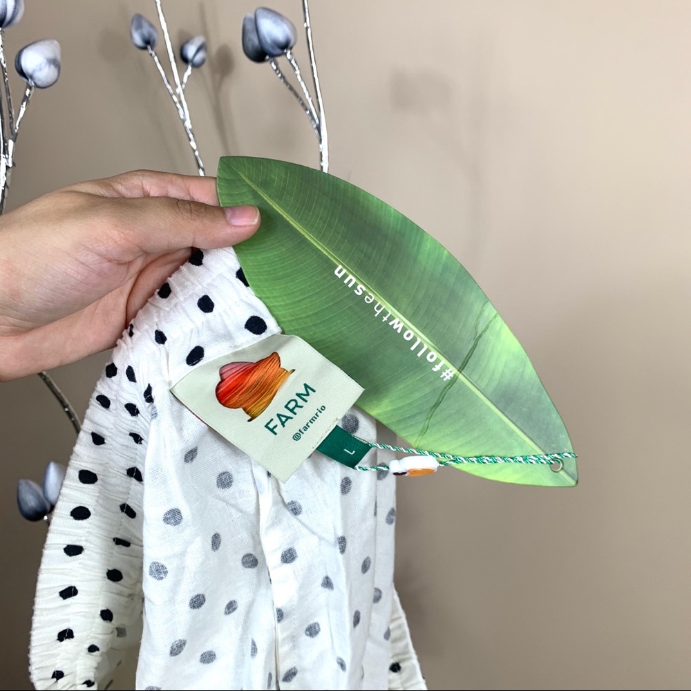 Farm Rio Onca Dot Linen Shorts With Beaded Tassels - Picture 4 of 4